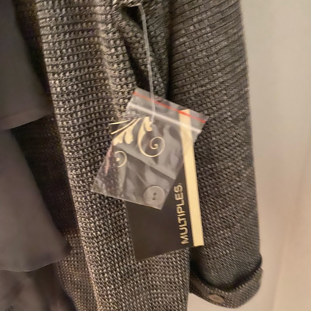 Tweed Print 3/4 Sleeve Open Front Jacket - image 3